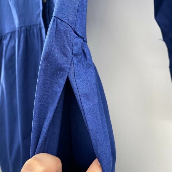 Tuckernuck Women's Navy Blue Cotton Royal Shirt Dress Mini Length sz XS NWOT - Picture 5 of 7